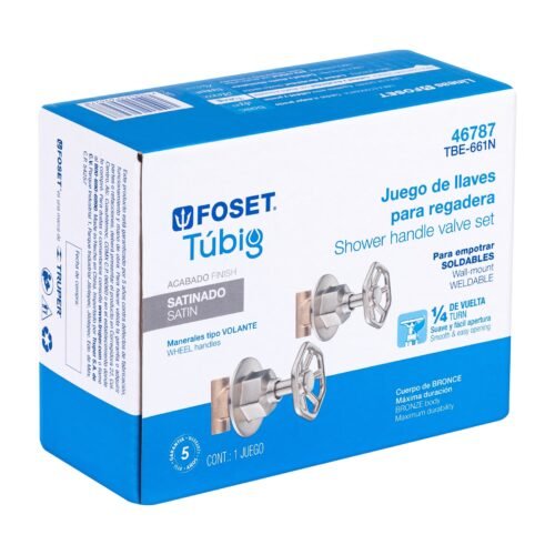 46787 - Juego llaves empotrar soldables, volante satín, Túbig