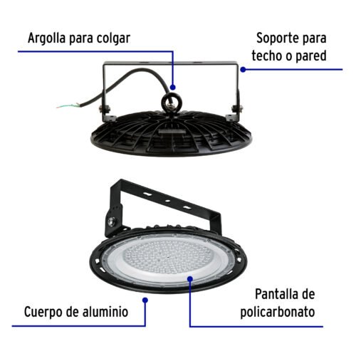 46792 - Luminario de LED 100 W High Bay, Volteck
