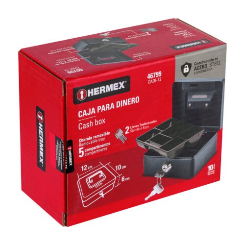 46799 - Caja para dinero, 12 cm, HERMEX