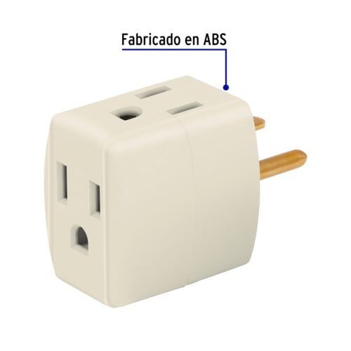 468001 46800 - Multicontacto triple aterrizado, tipo cubo, Volteck