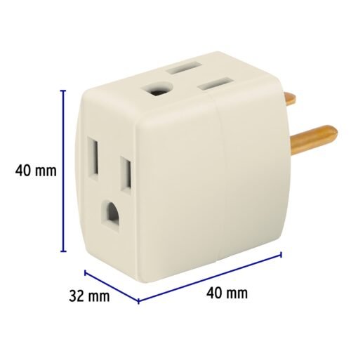 468002 46800 - Multicontacto triple aterrizado, tipo cubo, Volteck