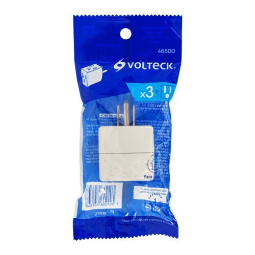 468003 46800 - Multicontacto triple aterrizado, tipo cubo, Volteck
