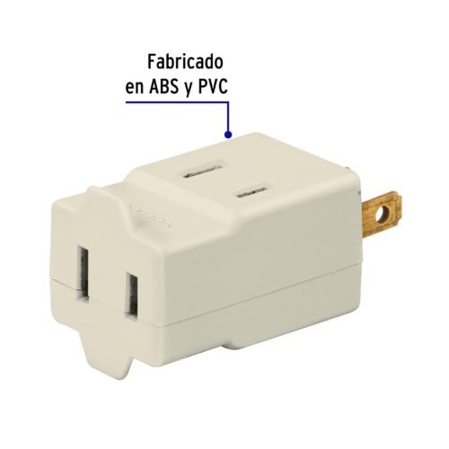 46808 - Multicontacto triple, tipo cubo, Volteck