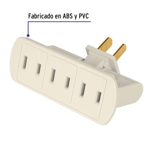 468091 46809 - Multicontacto triple, tipo bisagra Volteck