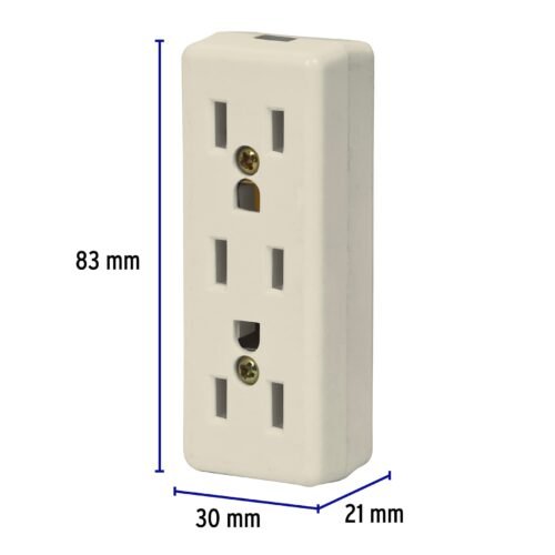 46813 - Multicontacto triple para extensión, 2 polos  tierra