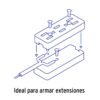 46813 - Multicontacto triple para extensión, 2 polos  tierra