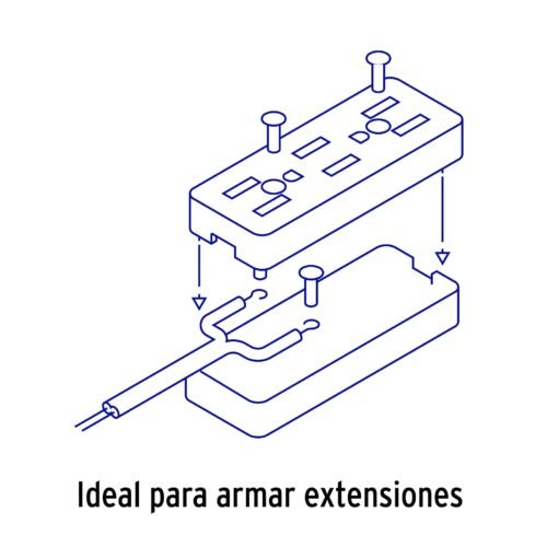 46813 - Multicontacto triple para extensión, 2 polos  tierra