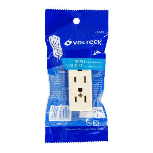 46813 - Multicontacto triple para extensión, 2 polos  tierra