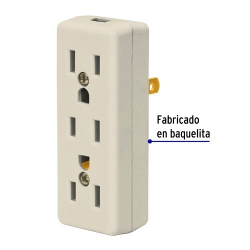 46814 - Multicontacto triple, 2 polos  tierra, Volteck