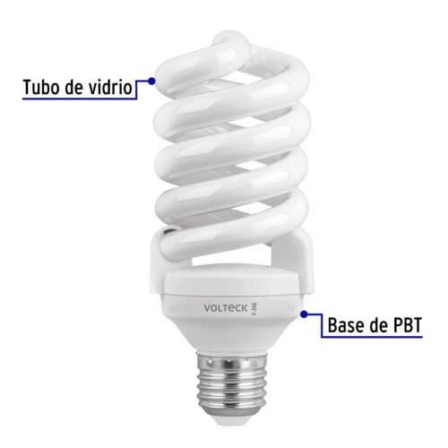46826 - Pack 4 lámparas espiral T4 24 W luz de día, caja, Volteck