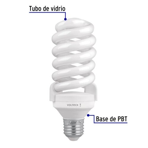 46827 - Lámpara espiral T4 28 W luz de día en blíster, Volteck
