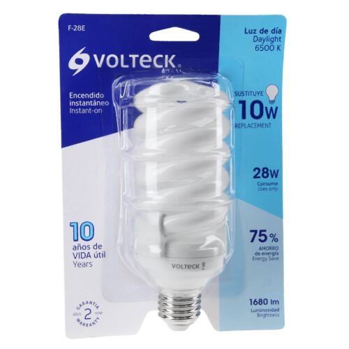 46827 - Lámpara espiral T4 28 W luz de día en blíster, Volteck