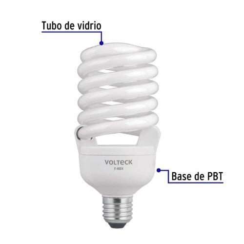 46828 - Lámpara espiral T4 45 W alta potencia luz de día, caja