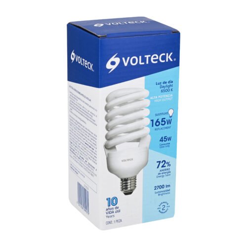 46828 - Lámpara espiral T4 45 W alta potencia luz de día, caja