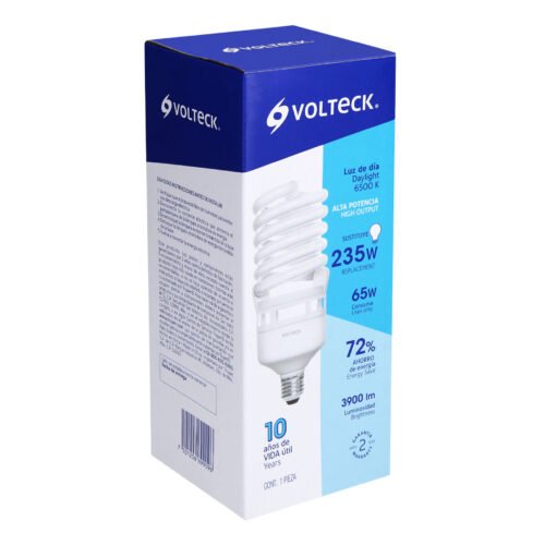 46830 - Lámpara espiral T4 65 W alta potencia luz de día, caja
