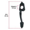 468402 46840 - Chapetón metálico para puerta, acabado negro