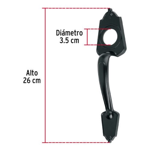 468402 46840 - Chapetón metálico para puerta, acabado negro