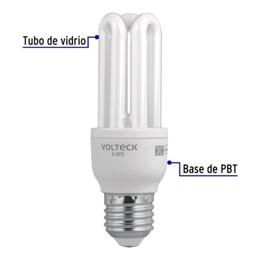 468431 46843 - Lámpara triple T3 9 W luz de día en blíster, Volteck