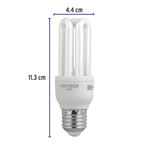 468432 46843 - Lámpara triple T3 9 W luz de día en blíster, Volteck