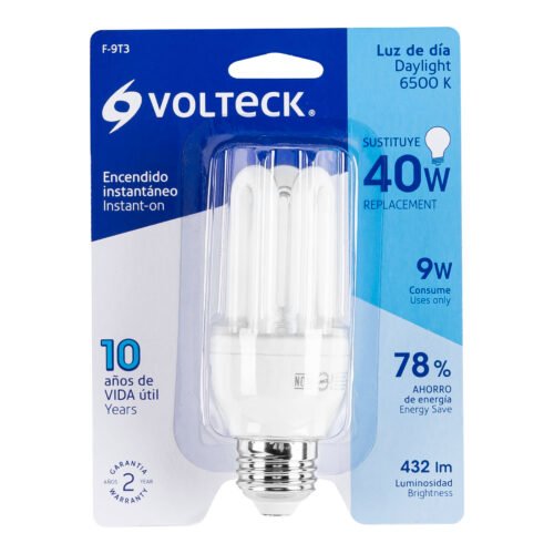 468433 46843 - Lámpara triple T3 9 W luz de día en blíster, Volteck