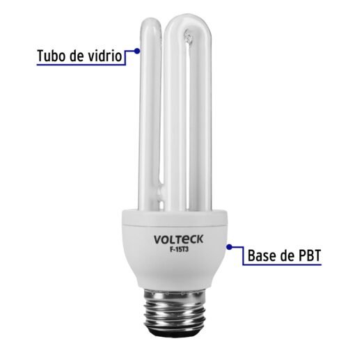 468441 46844 - Lámpara triple T3 15 W luz de día en blíster, Volteck