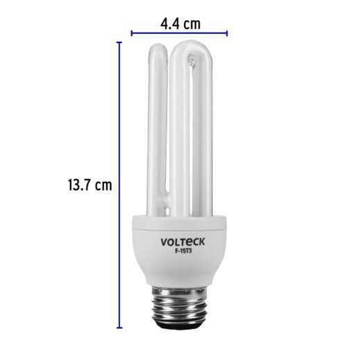 468442 46844 - Lámpara triple T3 15 W luz de día en blíster, Volteck