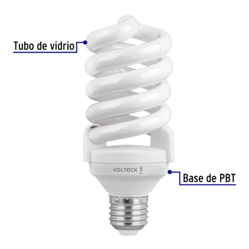 46850 - Pack 2 lámparas espiral T4 24 W luz de día, blíster, Volteck