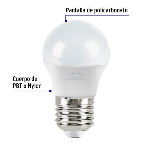 46854 - Lámpara LED G45 3 W (equiv. 25 W) luz de día blíster Volteck