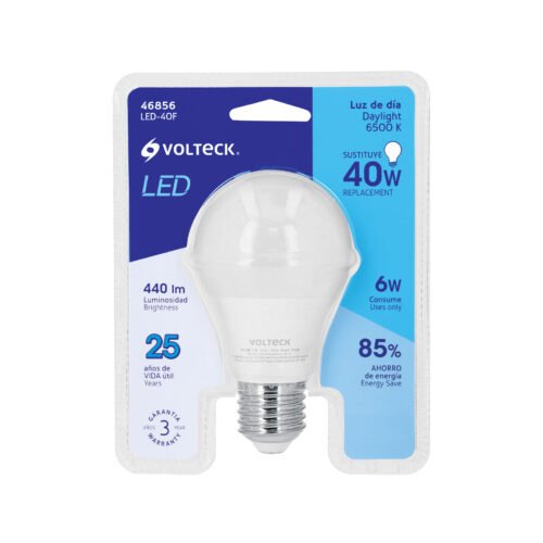46856 - Lámpara LED A19 6 W (equiv. 40 W) luz de día blíster Volteck