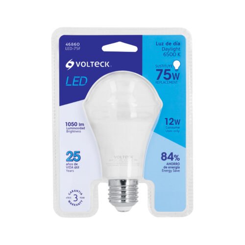 46860 - Lámpara LED A19 12 W (equiv. 75W) luz de día blíster Volteck
