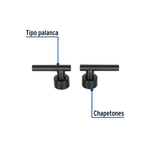 46868 - Juego de 2 manerales para mezcladora, palanca, negro, Tubig