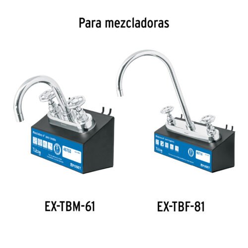 46869 - Juego de 2 manerales para mezcladora, volante, cromo, Tubig