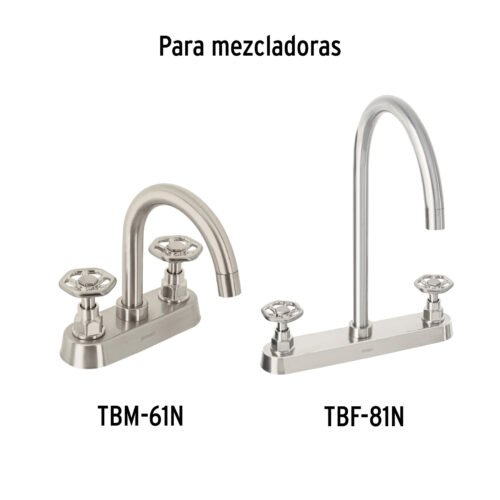 46870 - Juego de 2 manerales para mezcladora, volante, satín, Tubig