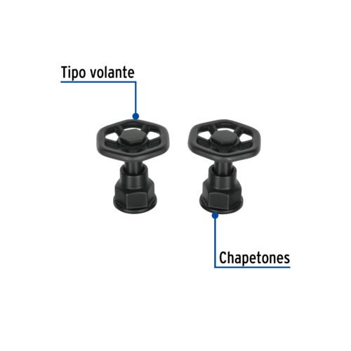 46871 - Juego de 2 manerales para mezcladora, volante, negro, Tubig