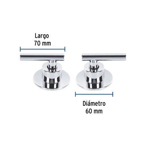 46875 - Juego de 2 manerales para regadera, palanca, cromo, Tubig