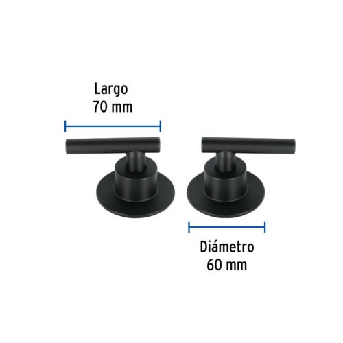 46877 - Juego de 2 manerales para regadera, palanca, negro, Tubig