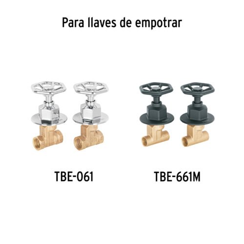 46878 - Juego de 2 manerales para regadera, volante, cromo, Tubig