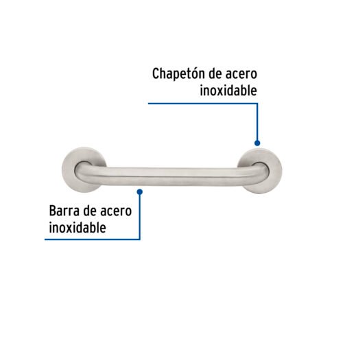 46882 - Barra recta de seguridad, acero inox, 1-1/4" x 30cm, FOSET