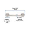 46882 - Barra recta de seguridad, acero inox, 1-1/4" x 30cm, FOSET