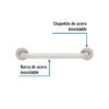 46883 - Barra recta de seguridad, acero inox, 1-1/4" x 40cm, FOSET