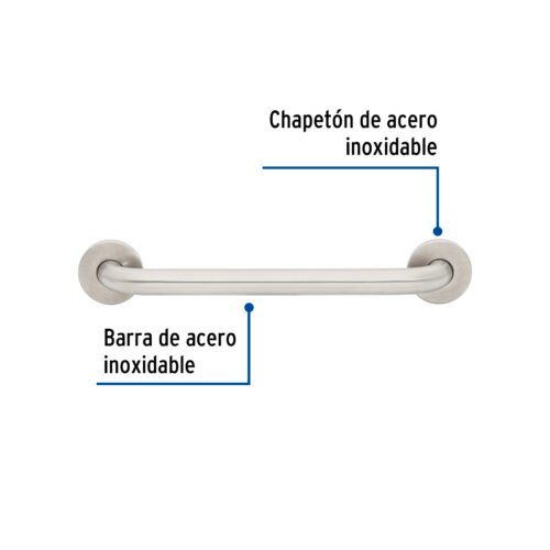 46883 - Barra recta de seguridad, acero inox, 1-1/4" x 40cm, FOSET