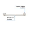46884 - Barra recta de seguridad, acero inox, 1-1/4" x 50cm, FOSET