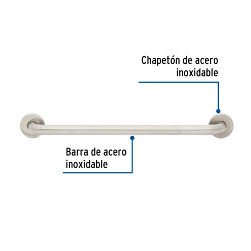46885 - Barra recta de seguridad, acero inox, 1-1/4" x 60cm, FOSET