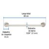 46885 - Barra recta de seguridad, acero inox, 1-1/4" x 60cm, FOSET