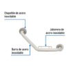 468881 46888 - Barra angular con jabonera, acero inox, 1-1/4" x 42cm, FOSET