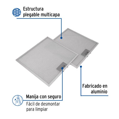 46897 - Juego de 2 filtros de aluminio para campana CAME-75