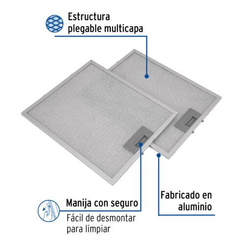 46898 - Juego de 2 filtros de aluminio para campana CAME-60