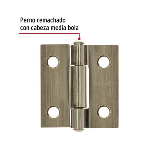 46909 - Bisagra rectangular 1" latón antiguo, HERMEX