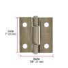 46909 - Bisagra rectangular 1" latón antiguo, HERMEX