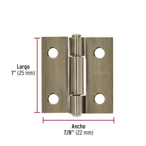 46909 - Bisagra rectangular 1" latón antiguo, HERMEX